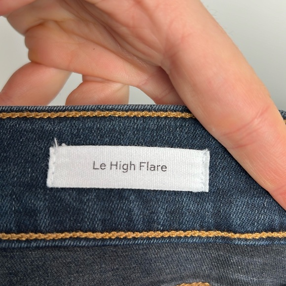 Frame Le Pixie Le High Flare dark medium blue jeans Fonda high rise bell bottoms - Picture 4 of 9